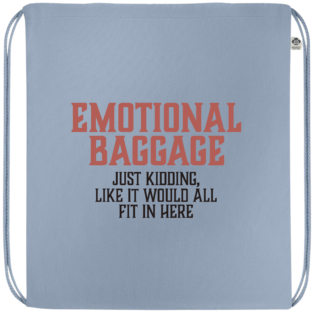 Emotional Baggage Design - Premium colored organic cotton drawstring bag_BABY BLUE_front