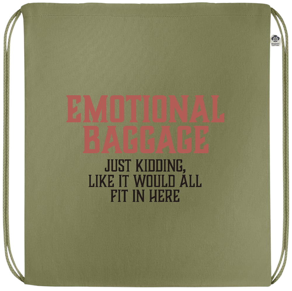 Emotional Baggage Design - Premium colored organic cotton drawstring bag_GREEN_front