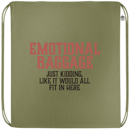 Emotional Baggage Design - Premium colored organic cotton drawstring bag_GREEN_front