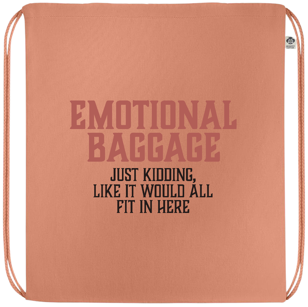 Emotional Baggage Design - Premium colored organic cotton drawstring bag_ORANGE_front