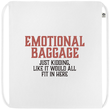 Emotional Baggage Design - Premium colored organic cotton drawstring bag_WHITE_front