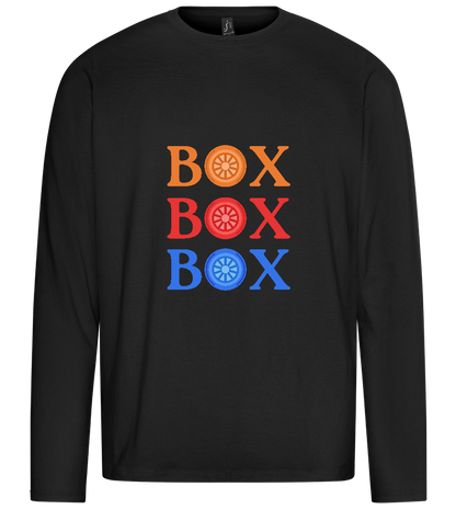 Box Box Box Design - Premium men's long sleeve t-shirt_DEEP BLACK_front