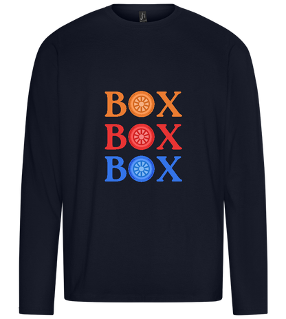 Box Box Box Design - Premium men's long sleeve t-shirt_FRENCH NAVY_front