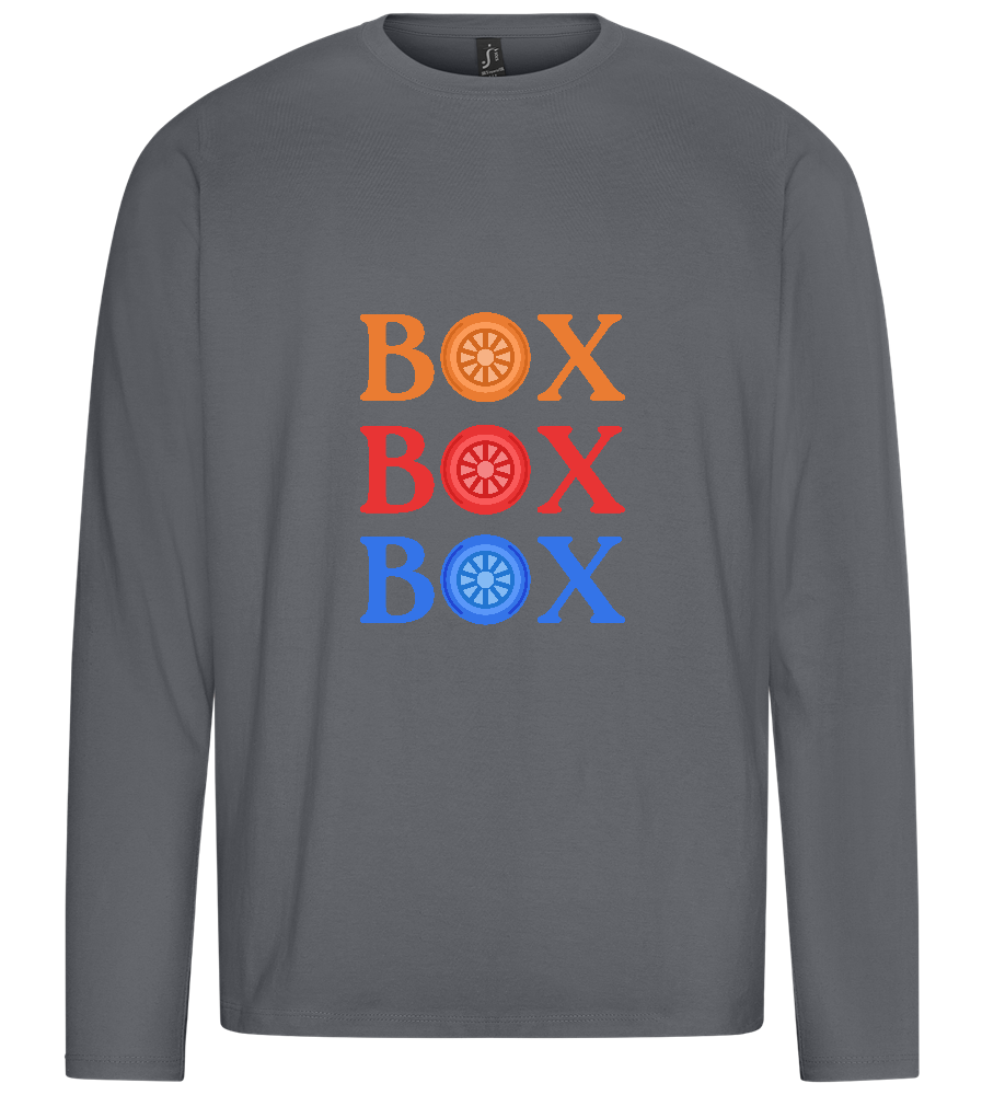 Box Box Box Design - Premium men's long sleeve t-shirt_MOUSE GREY_front