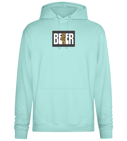 Beer Best Friend Design - Premium Essential Unisex Hoodie_ARCTIC BLUE_front