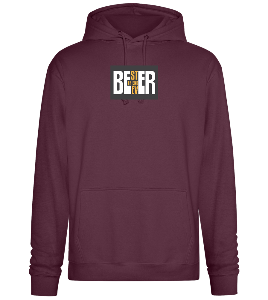 Beer Best Friend Design - Premium Essential Unisex Hoodie_BORDEAUX_front