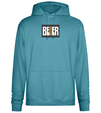 Beer Best Friend Design - Premium Essential Unisex Hoodie_POOL BLUE_front