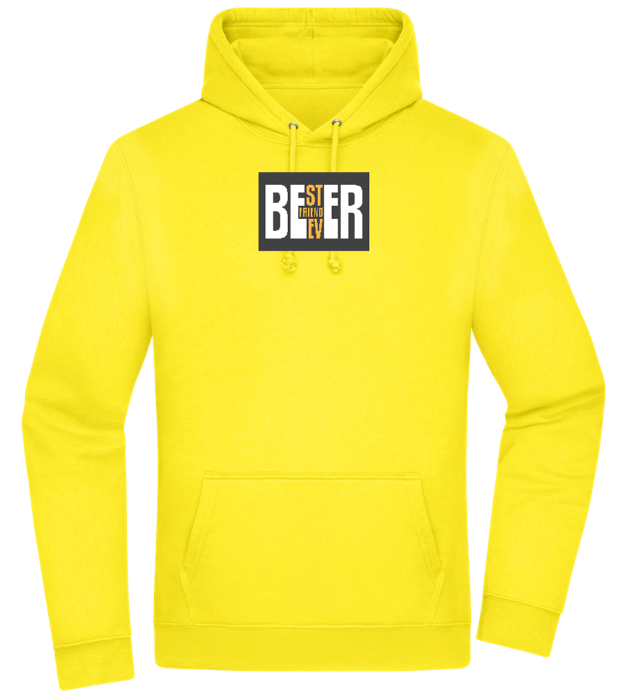 Beer Best Friend Design - Premium Essential Unisex Hoodie_YELLOW_front