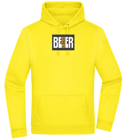 Beer Best Friend Design - Premium Essential Unisex Hoodie_YELLOW_front