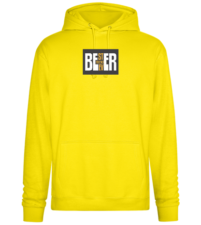 Beer Best Friend Design - Premium Essential Unisex Hoodie_YELLOW_front