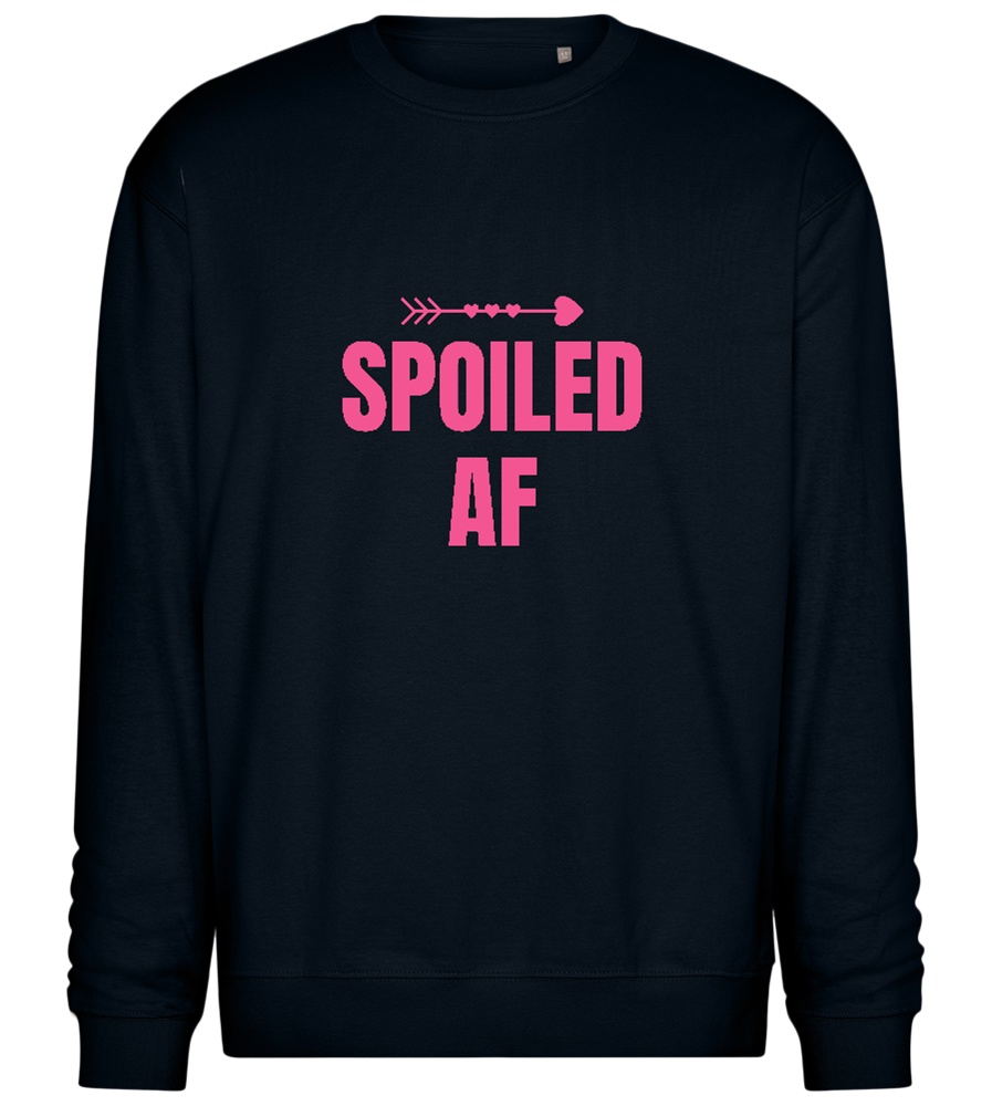 Spoiled AF Pointing Arrow Design - Comfort Essential Unisex Sweater_BLACK_front