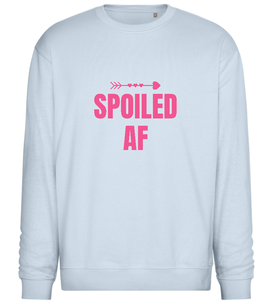 Spoiled AF Pointing Arrow Design - Comfort Essential Unisex Sweater_CREAMY BLUE_front