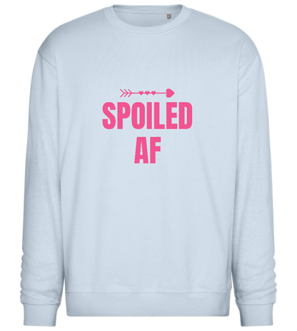 Spoiled AF Pointing Arrow Design - Comfort Essential Unisex Sweater_CREAMY BLUE_front