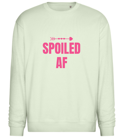 Spoiled AF Pointing Arrow Design - Comfort Essential Unisex Sweater_CREAMY GREEN_front