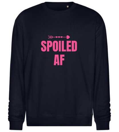 Spoiled AF Pointing Arrow Design - Comfort Essential Unisex Sweater_FRENCH NAVY_front