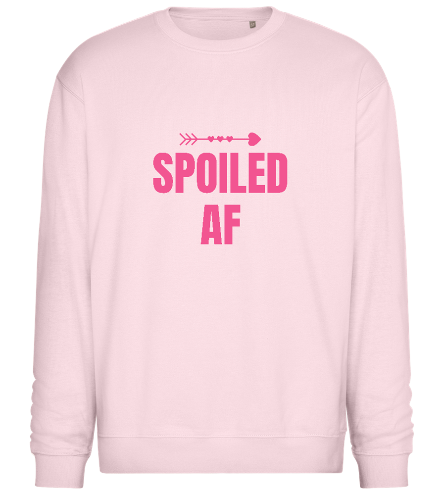 Spoiled AF Pointing Arrow Design - Comfort Essential Unisex Sweater_LIGHT PEACH ROSE_front