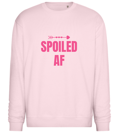 Spoiled AF Pointing Arrow Design - Comfort Essential Unisex Sweater_LIGHT PEACH ROSE_front