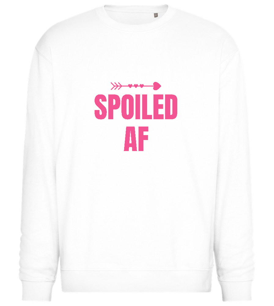 Spoiled AF Pointing Arrow Design - Comfort Essential Unisex Sweater_WHITE_front