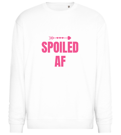 Spoiled AF Pointing Arrow Design - Comfort Essential Unisex Sweater_WHITE_front