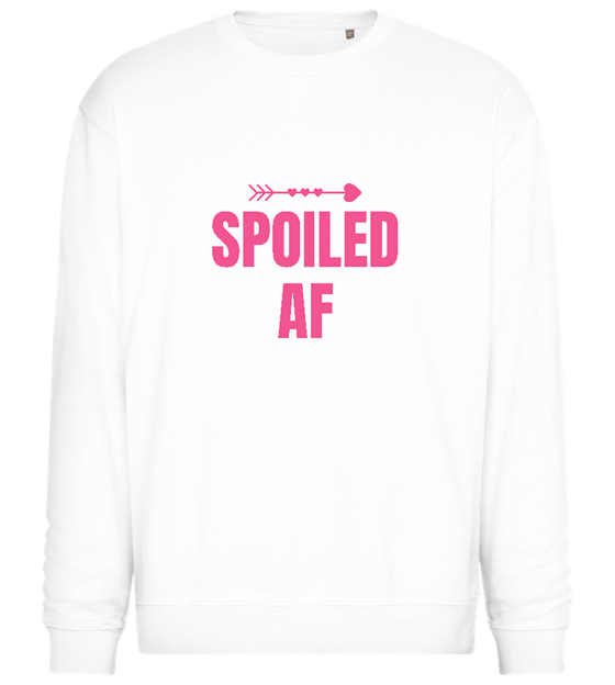 Spoiled AF Pointing Arrow Design - Comfort Essential Unisex Sweater_WHITE_front