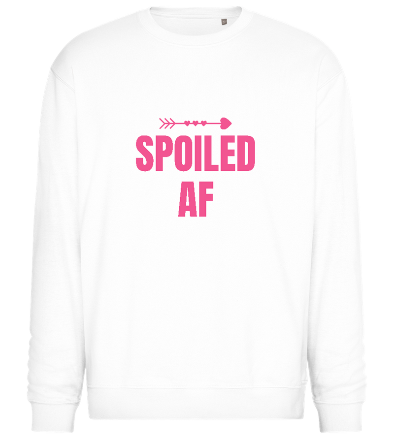 Spoiled AF Pointing Arrow Design - Comfort Essential Unisex Sweater_WHITE_front