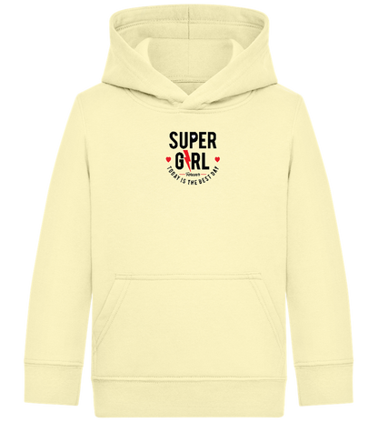 Super Girl Forever Design - Comfort Kids Hoodie_AMARELO CLARO_front