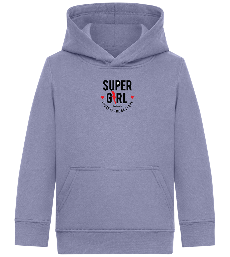 Super Girl Forever Design - Comfort Kids Hoodie_BLUE_front