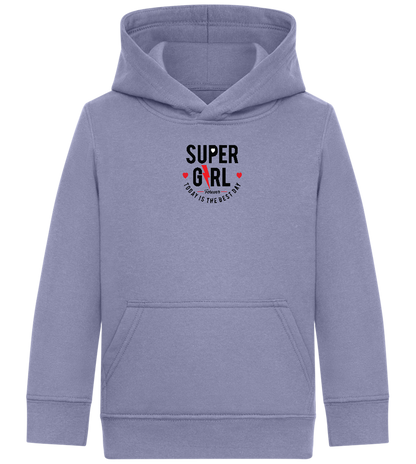 Super Girl Forever Design - Comfort Kids Hoodie_BLUE_front