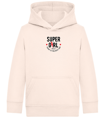 Super Girl Forever Design - Comfort Kids Hoodie_LIGHT PEACH ROSE_front