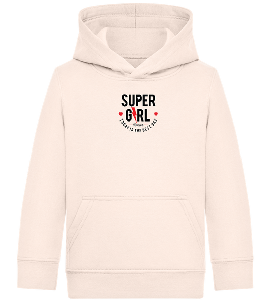 Super Girl Forever Design - Comfort Kids Hoodie_LIGHT PEACH ROSE_front