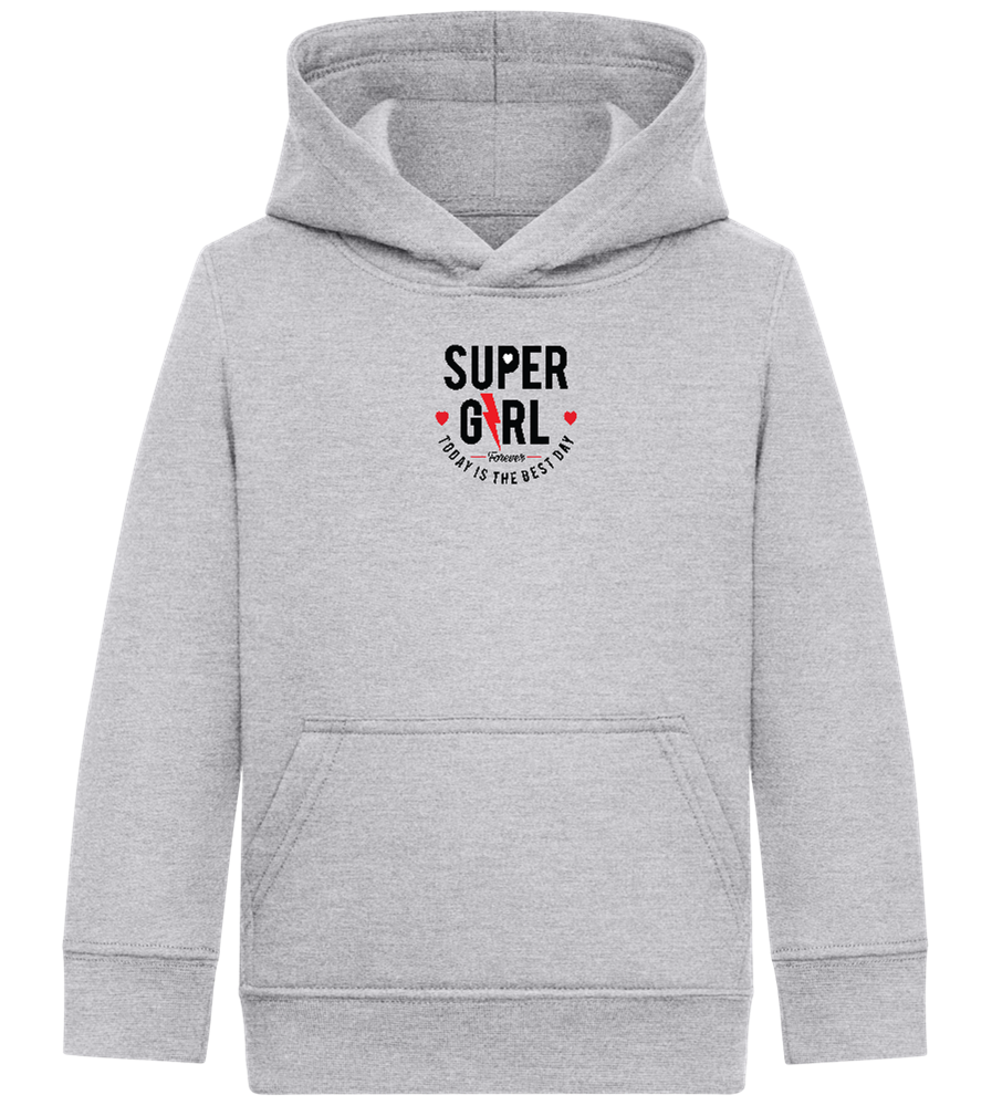 Super Girl Forever Design - Comfort Kids Hoodie_ORION GREY II_front