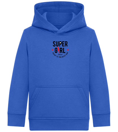 Super Girl Forever Design - Comfort Kids Hoodie_ROYAL_front