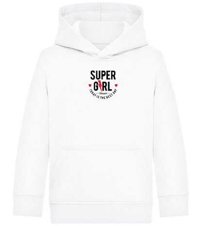 Super Girl Forever Design - Comfort Kids Hoodie_WHITE_front