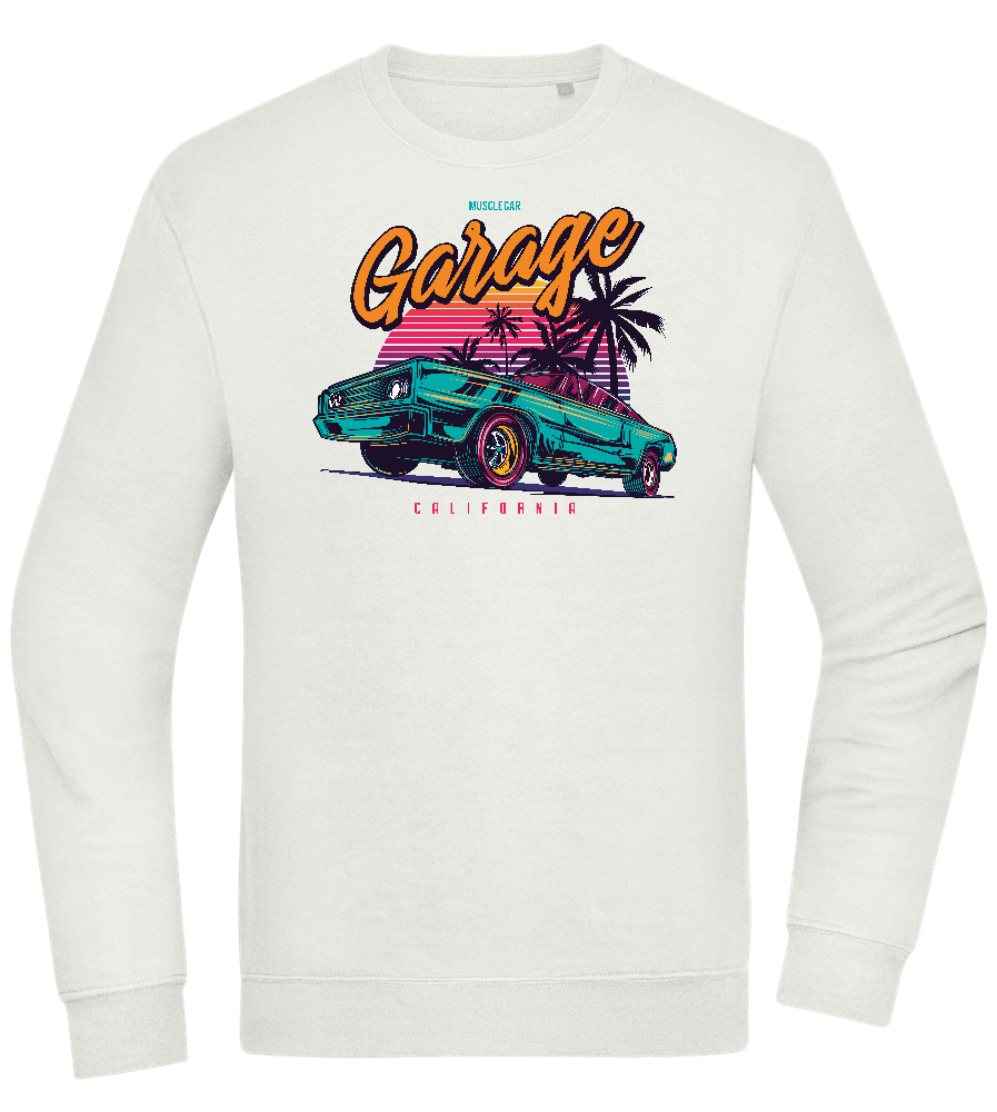 Car Garage Design - Comfort Essential Unisex Sweater_CREAMY GREEN_front