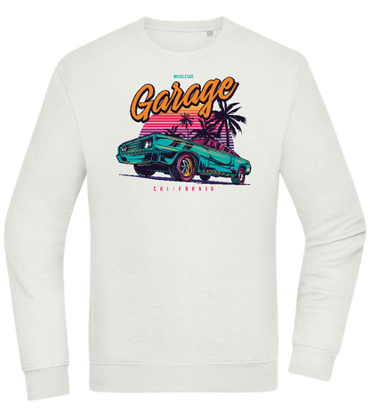 Car Garage Design - Comfort Essential Unisex Sweater_CREAMY GREEN_front