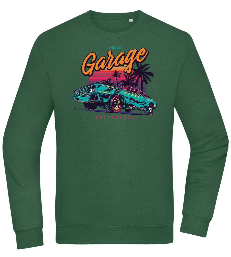 Car Garage Design - Comfort Essential Unisex Sweater_GREEN BOTTLE_front