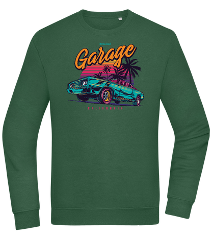 Car Garage Design - Comfort Essential Unisex Sweater_GREEN BOTTLE_front