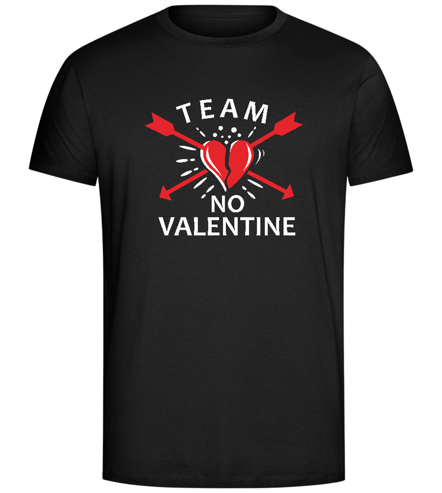 Team No Valentine Broken Design - Comfort Unisex T-Shirt_DEEP BLACK_front