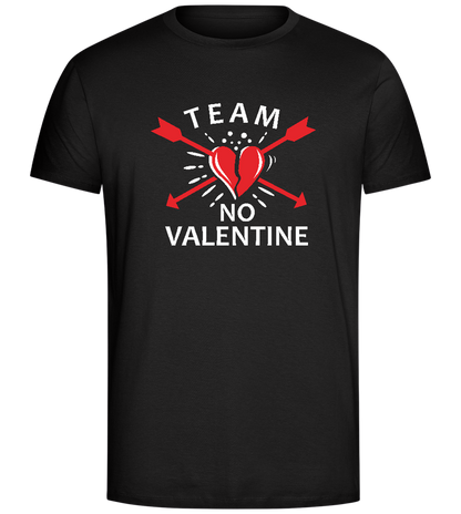 Team No Valentine Broken Design - Comfort Unisex T-Shirt_DEEP BLACK_front