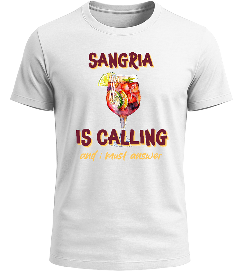 Answering Sangria's Call Design - Basic Unisex T-Shirt_WHITE_front