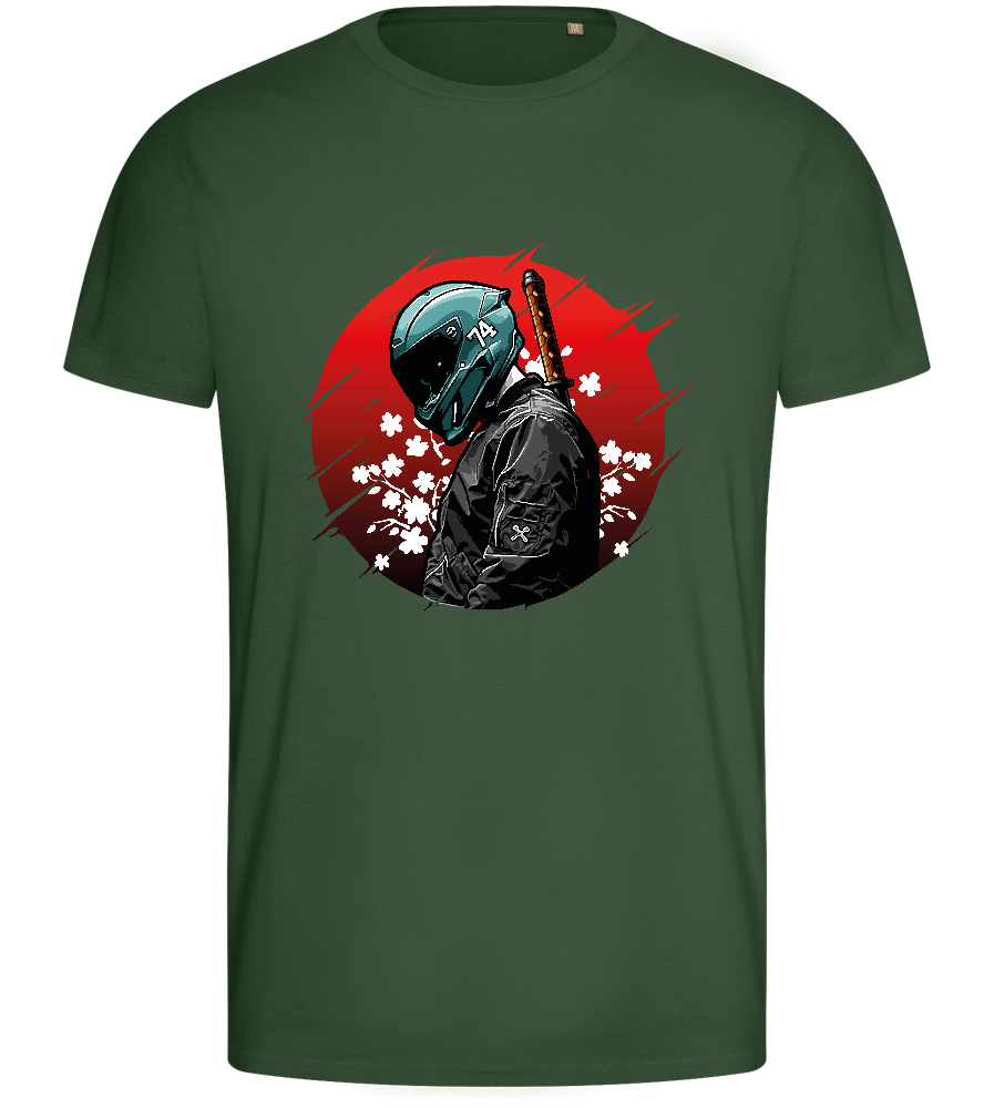 Red Samurai Design - Basic men's fitted t-shirt_GREEN BOTTLE_front