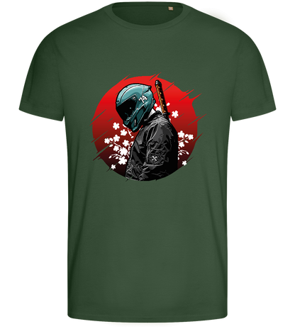 Red Samurai Design - Basic men's fitted t-shirt_GREEN BOTTLE_front