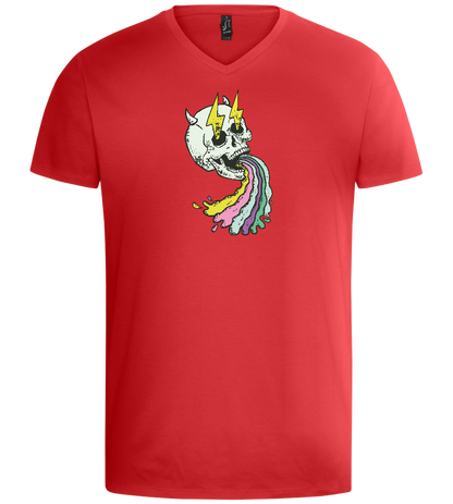 Rainbow Skull Design - Basic men's v-neck t-shirt_RED_front