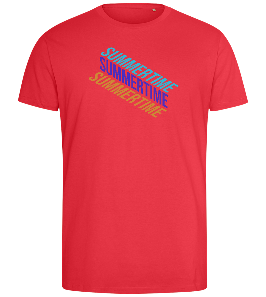 Summertime Text Design - Comfort men's fitted t-shirt_BRIGHT RED_front