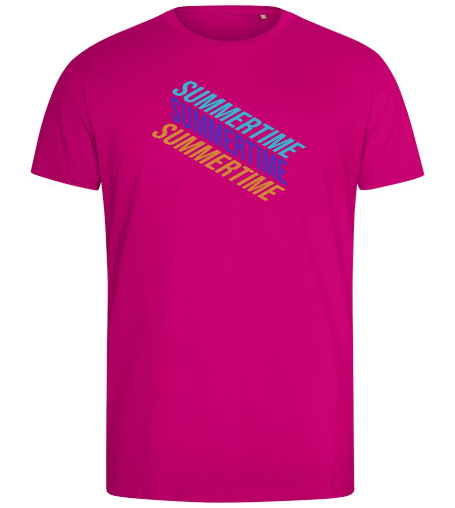 Summertime Text Design - Comfort men's fitted t-shirt_FUCHSIA_front