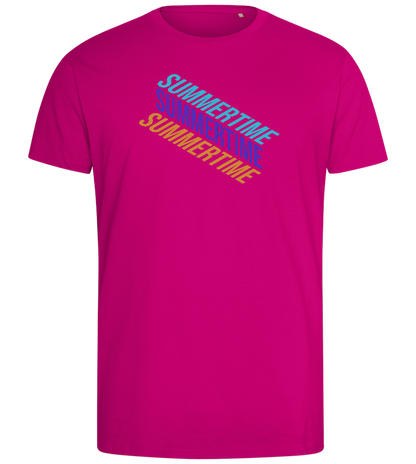 Summertime Text Design - Comfort men's fitted t-shirt_FUCHSIA_front