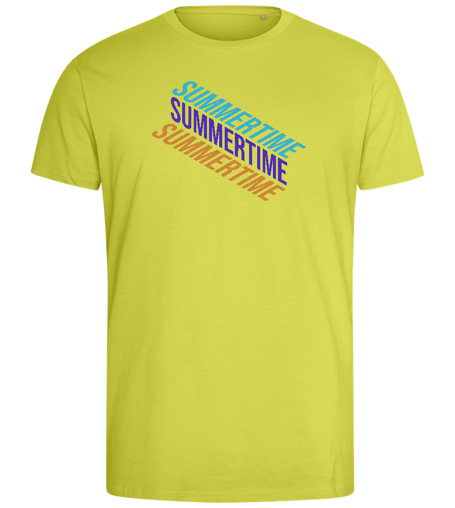 Summertime Text Design - Comfort men's fitted t-shirt_GREEN APPLE_front