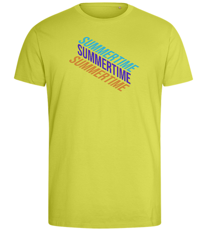 Summertime Text Design - Comfort men's fitted t-shirt_GREEN APPLE_front