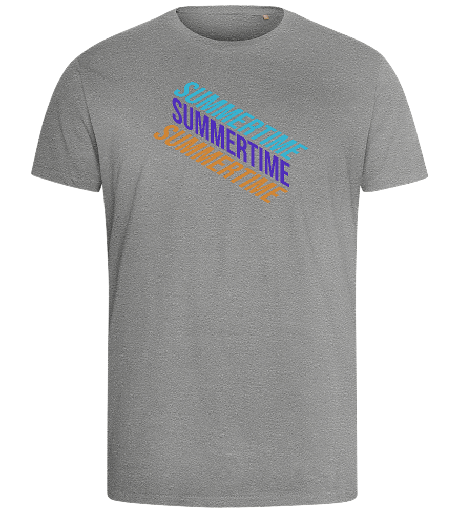 Summertime Text Design - Comfort men's fitted t-shirt_ORION GREY_front