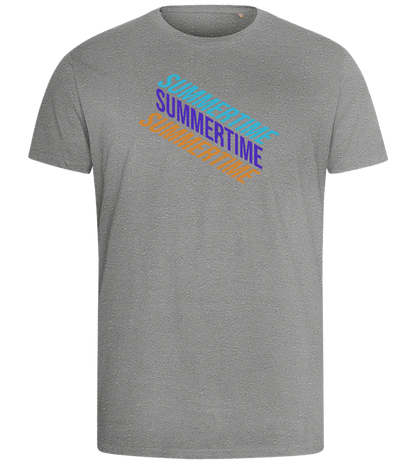 Summertime Text Design - Comfort men's fitted t-shirt_ORION GREY_front